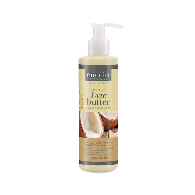 Cuccio Ultra Sheer Body Butter Lyte Coconut & White Ginger