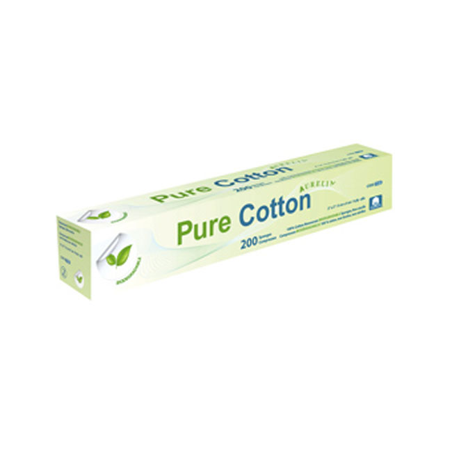 PurCotton Wipes, Biodegradable Sponges  AURELIA 2x2 4 ply