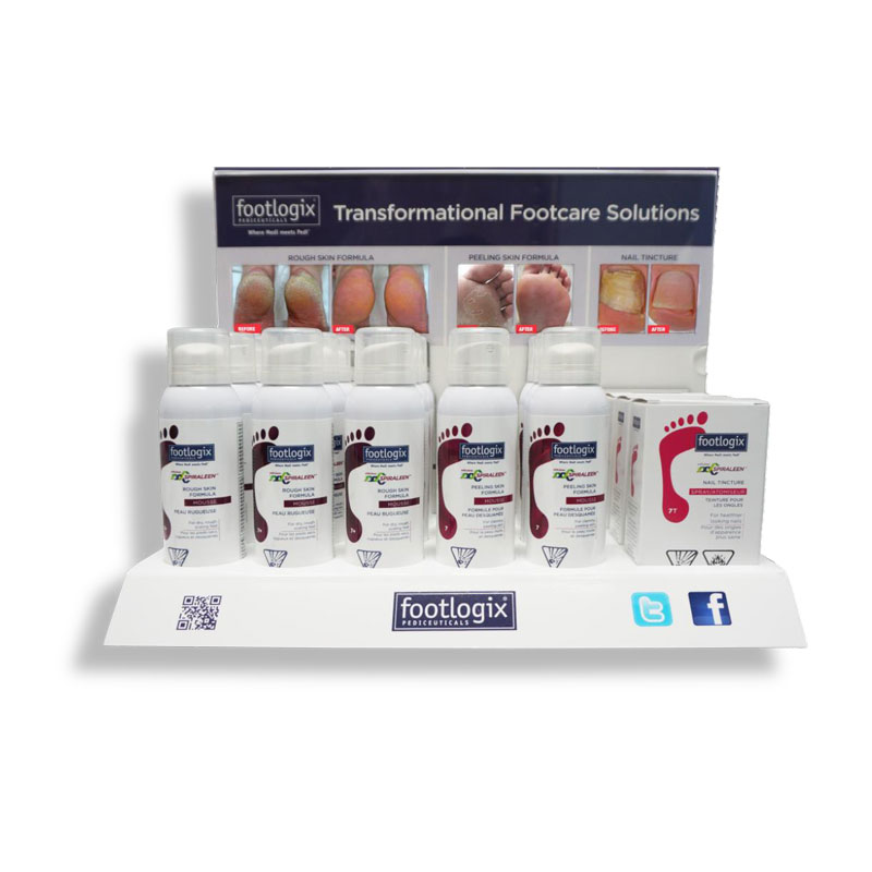 Footlogix Professional Anti-Microbial Counter Display with Reversible Header