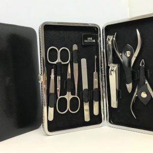 Mertz Implement Kit Chrome -  11 Pcs in Black  Case with w/ Rhinestone