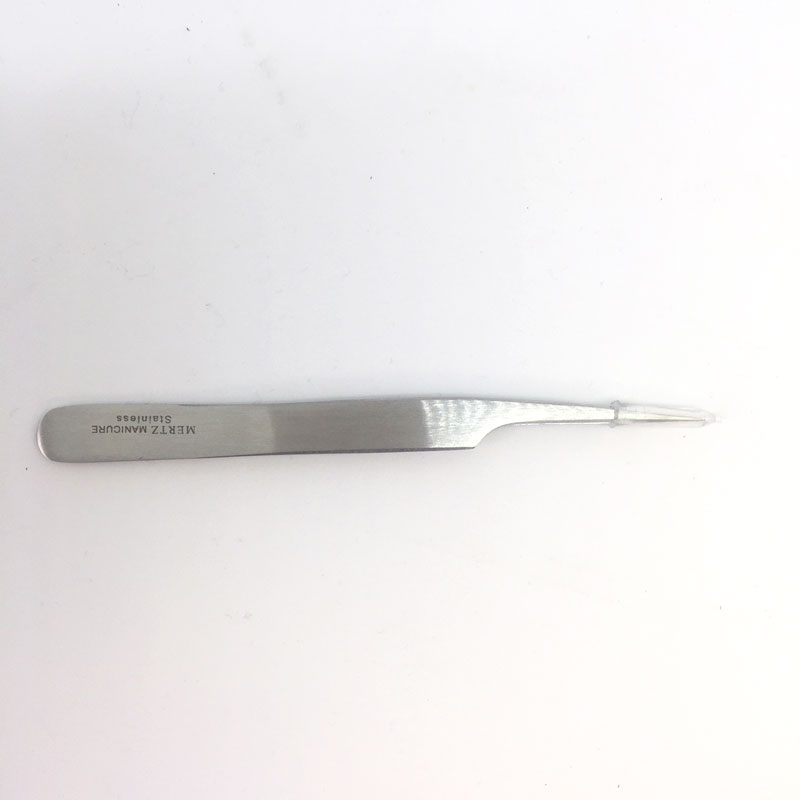 MERTZ Minq Tweezers, Straight Curved Med. Tip 4.5 Stainless Steel