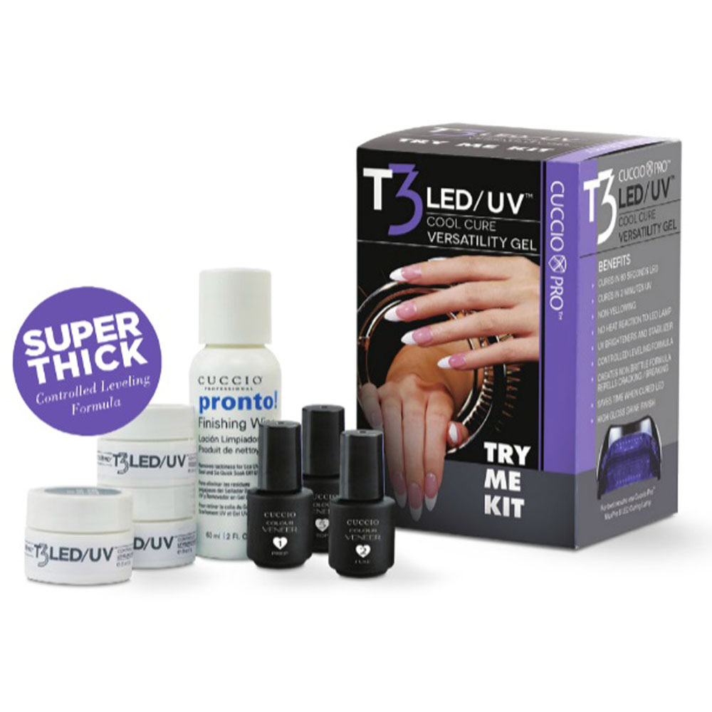 CUCCIO PRO T3 LED/UV Versatility Gel  - Controlled Levelling Gel TRY ME KIT