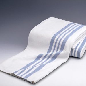 Blanket Flannel Natural Blue Striped 72X90