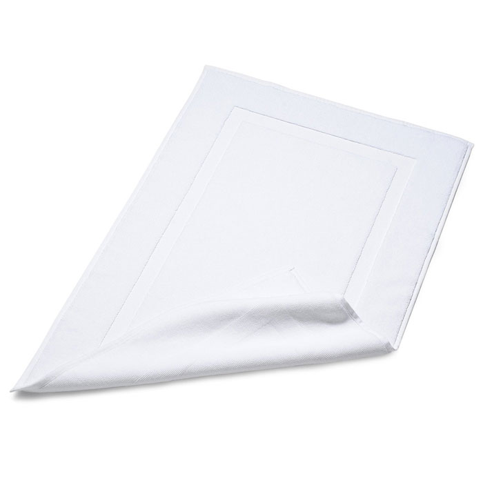Bath Mat Terry Cotton White/with Cross Border 20" x 30" 7LBS