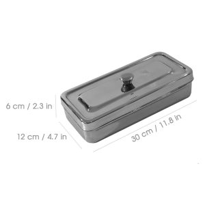 Stainles Steel Instrument Sterilization Case 30 cm x 12 cm x 6 cm