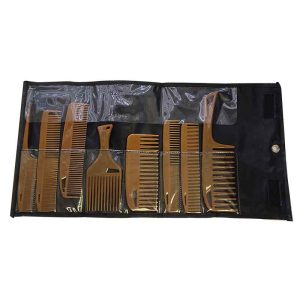 8 Hair Comb Set with Black Vinyl Case