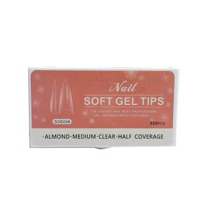 Nail Soft Gel Tips - Almond Medium Clear Finish