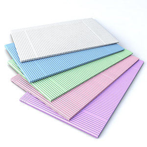 Dental Bibs with poly back film for Protection of Fluids or spray, Pkg of 125 or 500