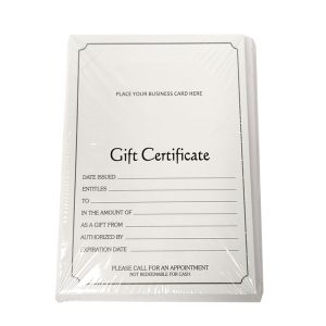 Gift Certificate Cards with Envelopes