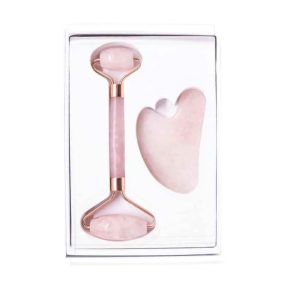 Rose Quartz Facial Roller and Gua Sha Kit