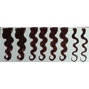 PERFECT PIECES 18" Wavy Human Hair Clip-On Extensions - Red 33