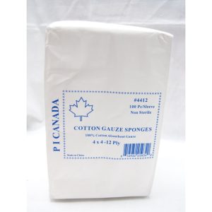 Cotton Gauze Sponge 4 x 4, 8 ply