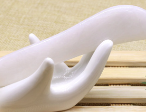 Natural White Jade Stone Scraper with S Top