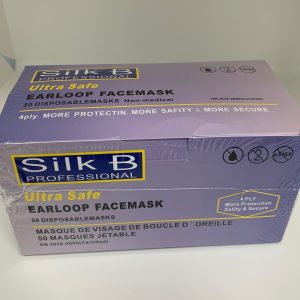 Silk-B Disposable Ultra Safe Earloop Facemask Non Medical - 4 PLY - 50pcs or 10 Pack